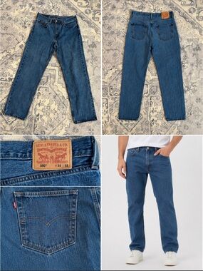 Levi’s 550 Relaxed Fit High Rise Tapered Dad Jeans Men’s 33x32 Medium Wash